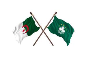 algerien gegen macau zwei länderflaggen foto