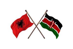 albanien gegen kenia zwei länderflaggen foto