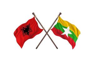albanien gegen birma zwei landesflaggen foto