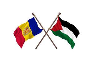 andorra versus palästinensische zwei länderflaggen foto