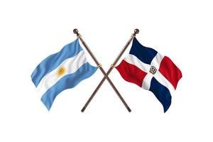 argentinien gegen dominikanische republik zwei länderflaggen foto