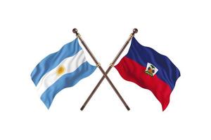 argentinien gegen haiti zwei länderflaggen foto