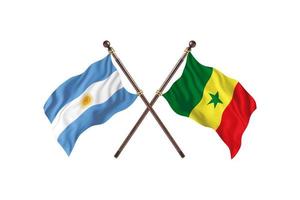 argentinien gegen senegal zwei länderflaggen foto