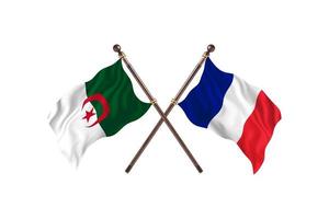 algerien gegen frankreich zwei länderflaggen foto