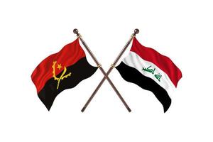 Angola gegen Irak zwei Landesflaggen foto