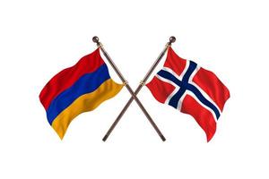 Armenien gegen Norwegen zwei Landesflaggen foto