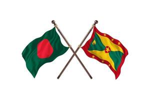 bangladesch gegen grenada zwei länderflaggen foto