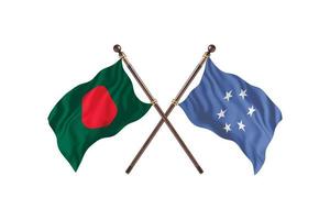 bangladesch gegen mikronesien zwei länderflaggen foto