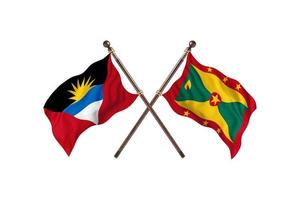 antigua und barbuda versus grenada zwei länderflaggen foto
