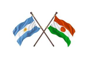 argentinien gegen niger zwei länderflaggen foto