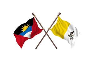 antigua und barbuda versus heilige siehe zwei länderflaggen foto