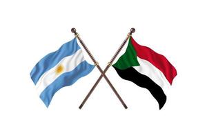 argentinien gegen sudan zwei länderflaggen foto