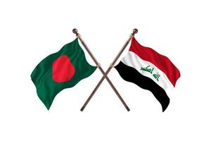 bangladesch gegen irak zwei länderflaggen foto
