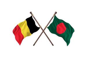 Belgien gegen Bangladesch zwei Landesflaggen foto