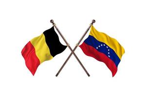 belgien gegen venezuela zwei länderflaggen foto