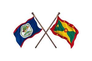 belize versus grenada zwei länderflaggen foto