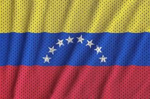 Venezuela-Flagge gedruckt auf einem Polyester-Nylon-Sportswear-Mesh-Gewebe foto