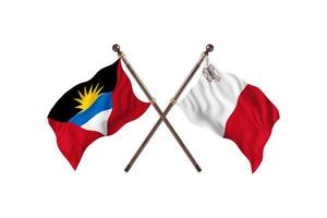 antigua und barbuda versus malta zwei länderflaggen foto