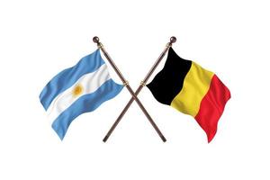 argentinien gegen belgien zwei landesflaggen foto