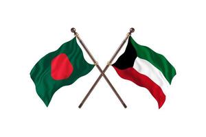 bangladesch gegen kuwait zwei länderflaggen foto