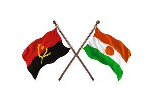 Angola gegen Niger zwei Landesflaggen foto