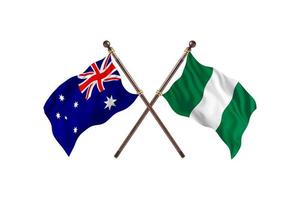 australien gegen nigeria zwei länderflaggen foto