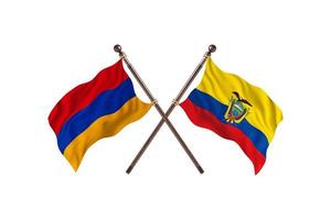 armenien gegen ecuador zwei länderflaggen foto