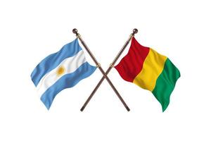 argentinien gegen guinea zwei länderflaggen foto