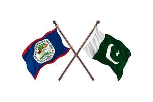 belize gegen pakistan zwei länderflaggen foto