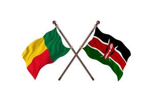 benin gegen kenia zwei länderflaggen foto