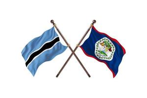 botswana versus belize zwei länderflaggen foto