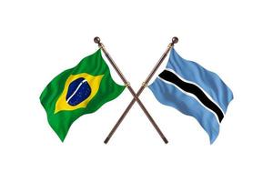 brasilien gegen botswana zwei länderflaggen foto