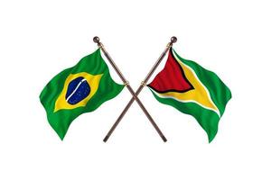 brasilien gegen guyana zwei länderflaggen foto