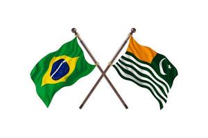 brasilien gegen kaschmir zwei länderflaggen foto