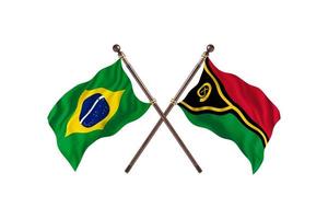 brasilien gegen vanuatu zwei landesflaggen foto