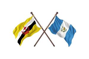 brunei versus guatemala zwei länderflaggen foto