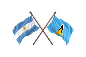 argentinien versus st. lucia zwei länderflaggen foto