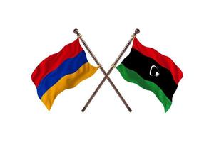 Armenien gegen Libyen zwei Landesflaggen foto