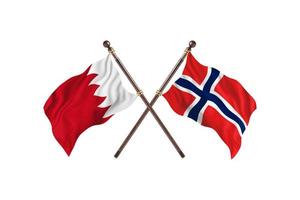 Bahrain gegen Norwegen zwei Landesflaggen foto