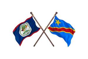 belize gegen demokratische republik kongo zwei länderflaggen foto