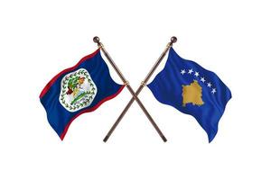 belize versus kosovo zwei länderflaggen foto