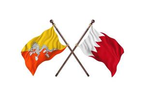 bhutan gegen bahrain zwei länderflaggen foto