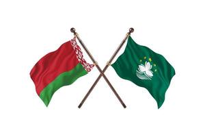 weißrussland gegen macau zwei länderflaggen foto