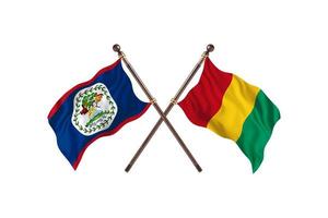 belize versus guinea zwei länderflaggen foto