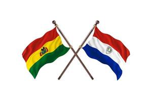 bolivien gegen paraguay zwei länderflaggen foto