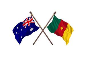 australien gegen kamerun zwei länderflaggen foto