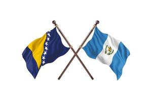 bosnien gegen guatemala zwei länderflaggen foto