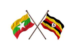 birma gegen uganda zwei landesflaggen foto
