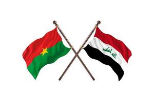 burkina faso gegen irak zwei länderflaggen foto