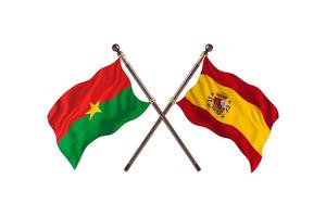 burkina faso gegen spanien zwei landesflaggen foto